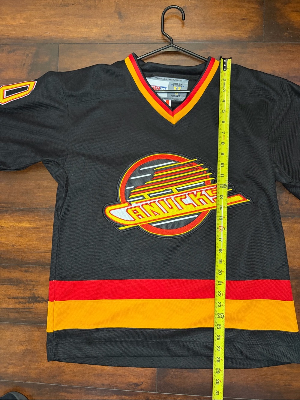 CCM Black, Red & Gold Kids Hockey Jersey - Canucks Logo
